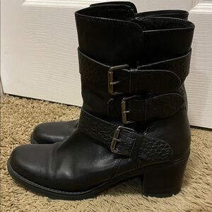 Clarks | Fernwood Lake | Leather | Heeled | Tall Ankle Boots | Black | Size 10